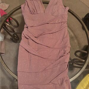 Windsor Pink Sheath Midi Dress Sweetheart Neckline